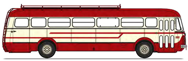 REE Modeles CB-125 - BUS R4190 Red and Cream - Transport Mousset - Longwy (54)